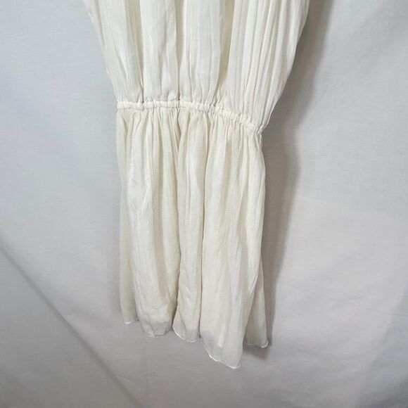 Abercrombie & Fitch Ivory White Gauzy Halter Sleeveless Strappy Mini Dress Sz S - Picture 13 of 16